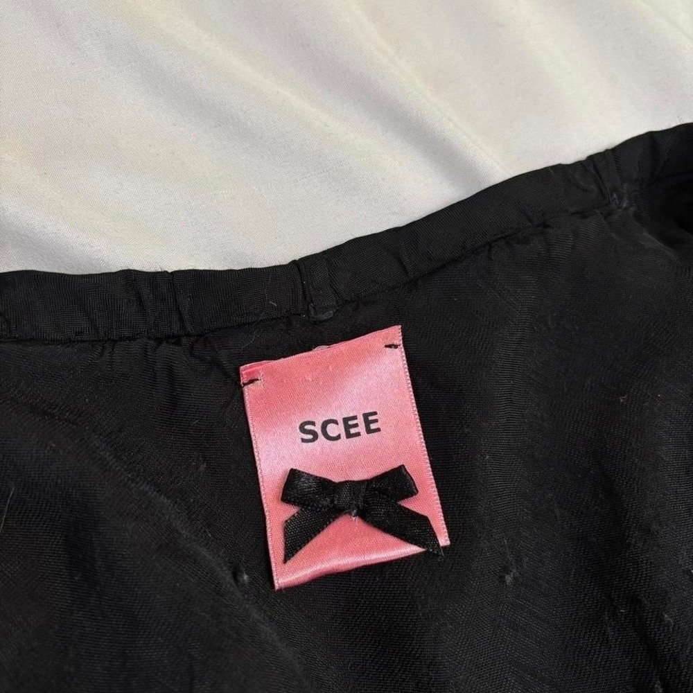 Black Satin Skirt Cargo Pockets Scee TwinSet Grunge Emo WhimsyGoth S/M - Picture 7 of 7